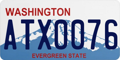 WA license plate ATX0076