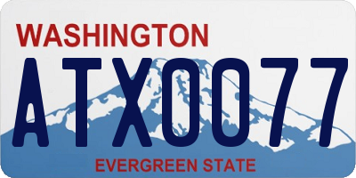 WA license plate ATX0077