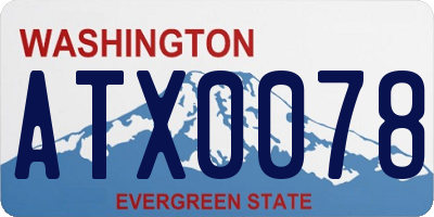 WA license plate ATX0078