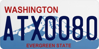 WA license plate ATX0080
