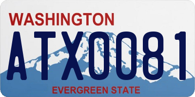 WA license plate ATX0081