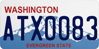 WA license plate ATX0083