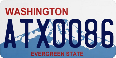WA license plate ATX0086