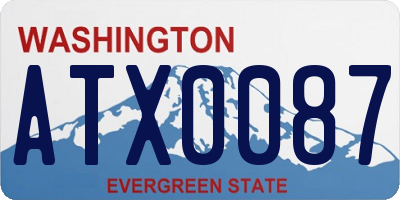 WA license plate ATX0087