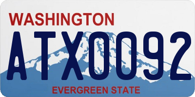 WA license plate ATX0092