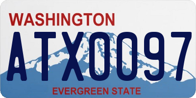 WA license plate ATX0097