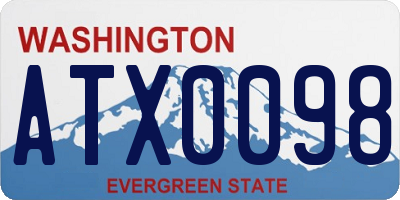 WA license plate ATX0098
