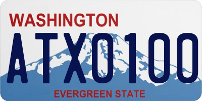WA license plate ATX0100