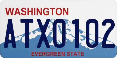 WA license plate ATX0102