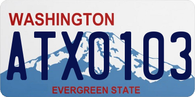 WA license plate ATX0103