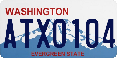 WA license plate ATX0104