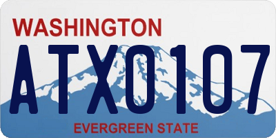 WA license plate ATX0107