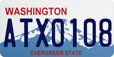 WA license plate ATX0108