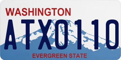WA license plate ATX0110