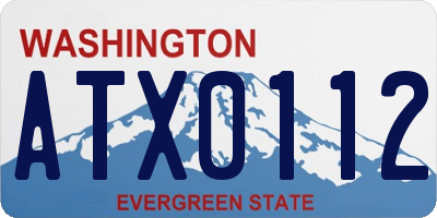 WA license plate ATX0112