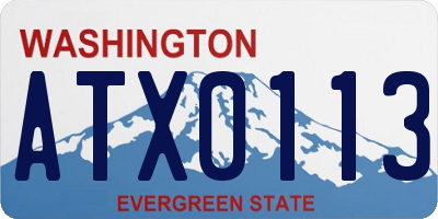 WA license plate ATX0113