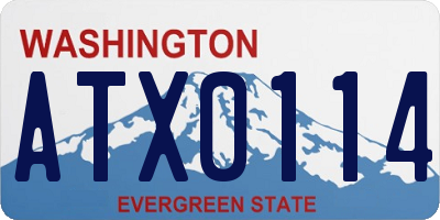 WA license plate ATX0114