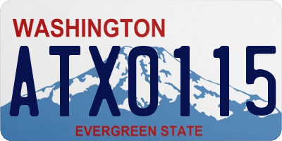 WA license plate ATX0115
