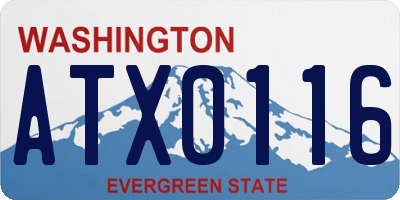 WA license plate ATX0116
