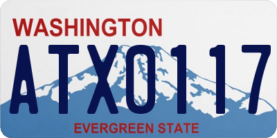 WA license plate ATX0117