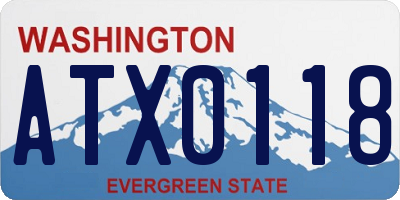 WA license plate ATX0118
