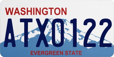 WA license plate ATX0122
