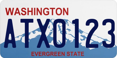 WA license plate ATX0123