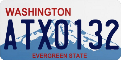 WA license plate ATX0132