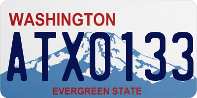 WA license plate ATX0133
