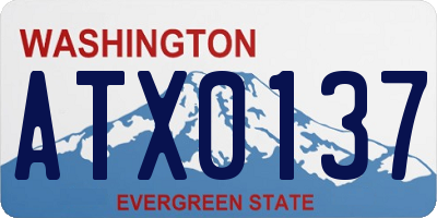 WA license plate ATX0137