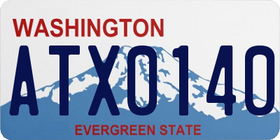 WA license plate ATX0140