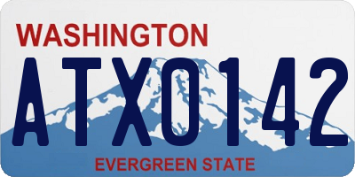 WA license plate ATX0142