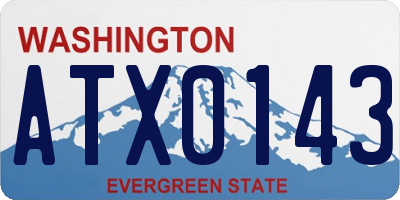 WA license plate ATX0143