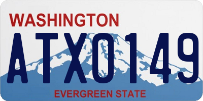 WA license plate ATX0149