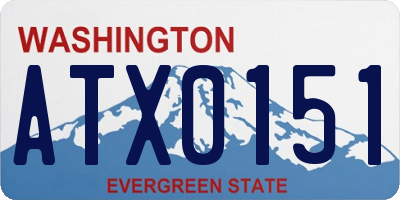 WA license plate ATX0151