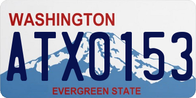WA license plate ATX0153