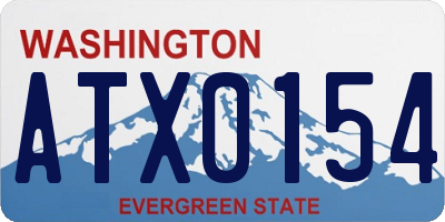 WA license plate ATX0154
