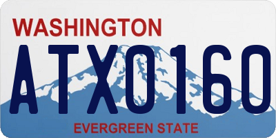 WA license plate ATX0160