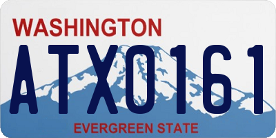 WA license plate ATX0161