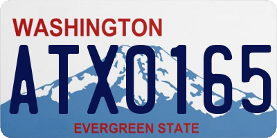 WA license plate ATX0165