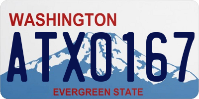 WA license plate ATX0167