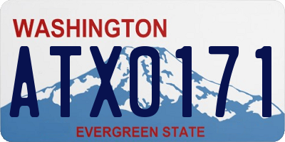 WA license plate ATX0171