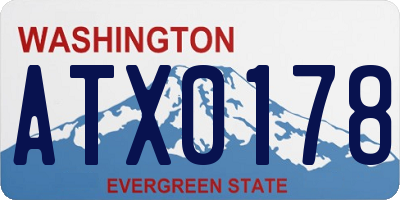 WA license plate ATX0178