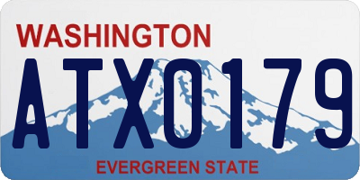 WA license plate ATX0179