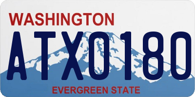 WA license plate ATX0180