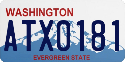 WA license plate ATX0181