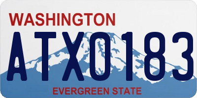 WA license plate ATX0183