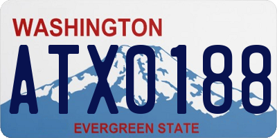 WA license plate ATX0188