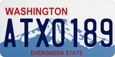 WA license plate ATX0189