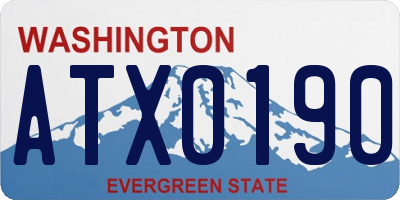 WA license plate ATX0190